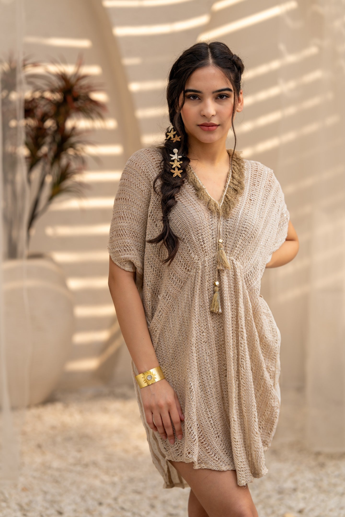 Metallic textured Kaftan