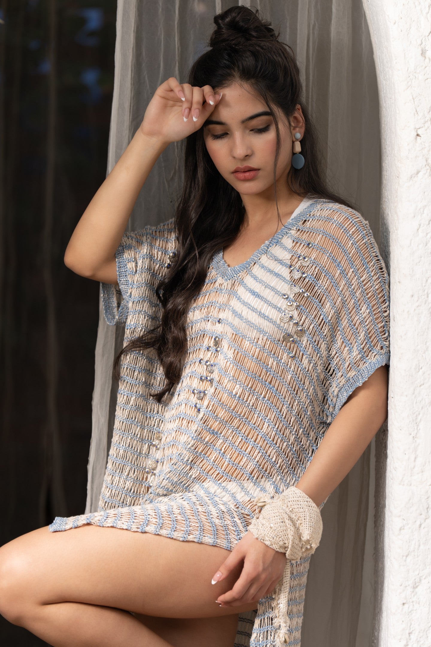 Net Embellished Cover Up