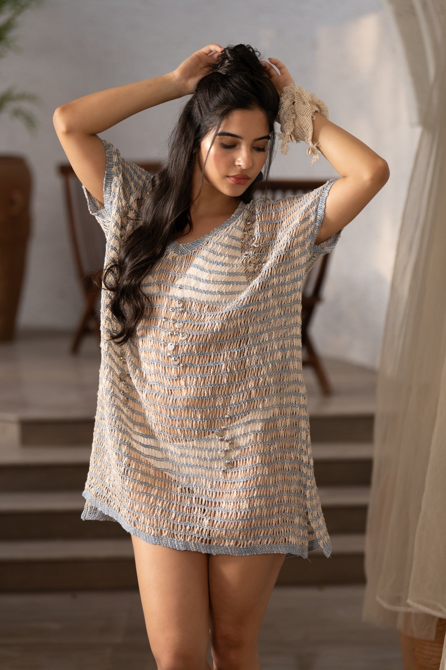 Net Embellished Cover Up
