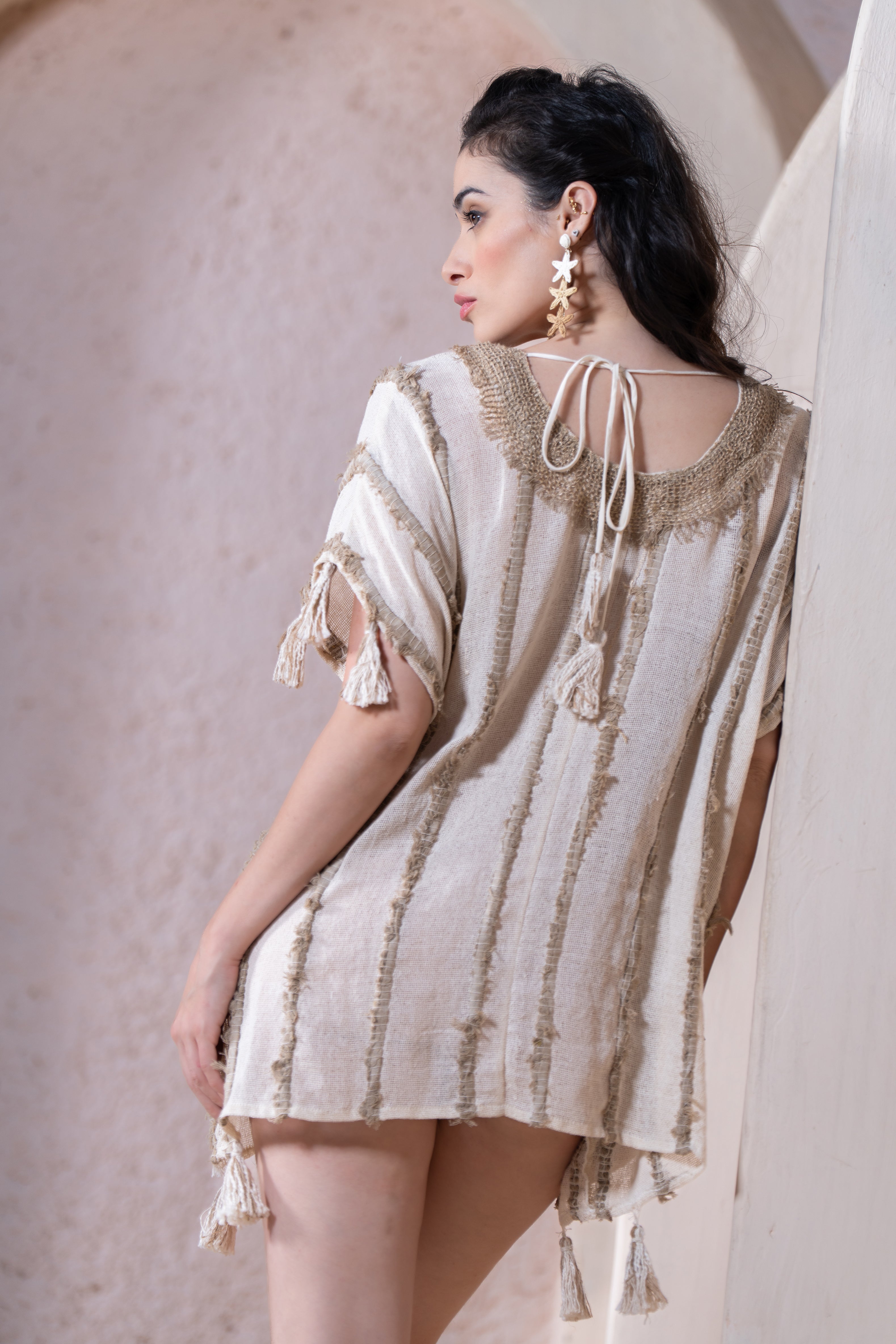 Limited Edition Embellished short kaftan dress