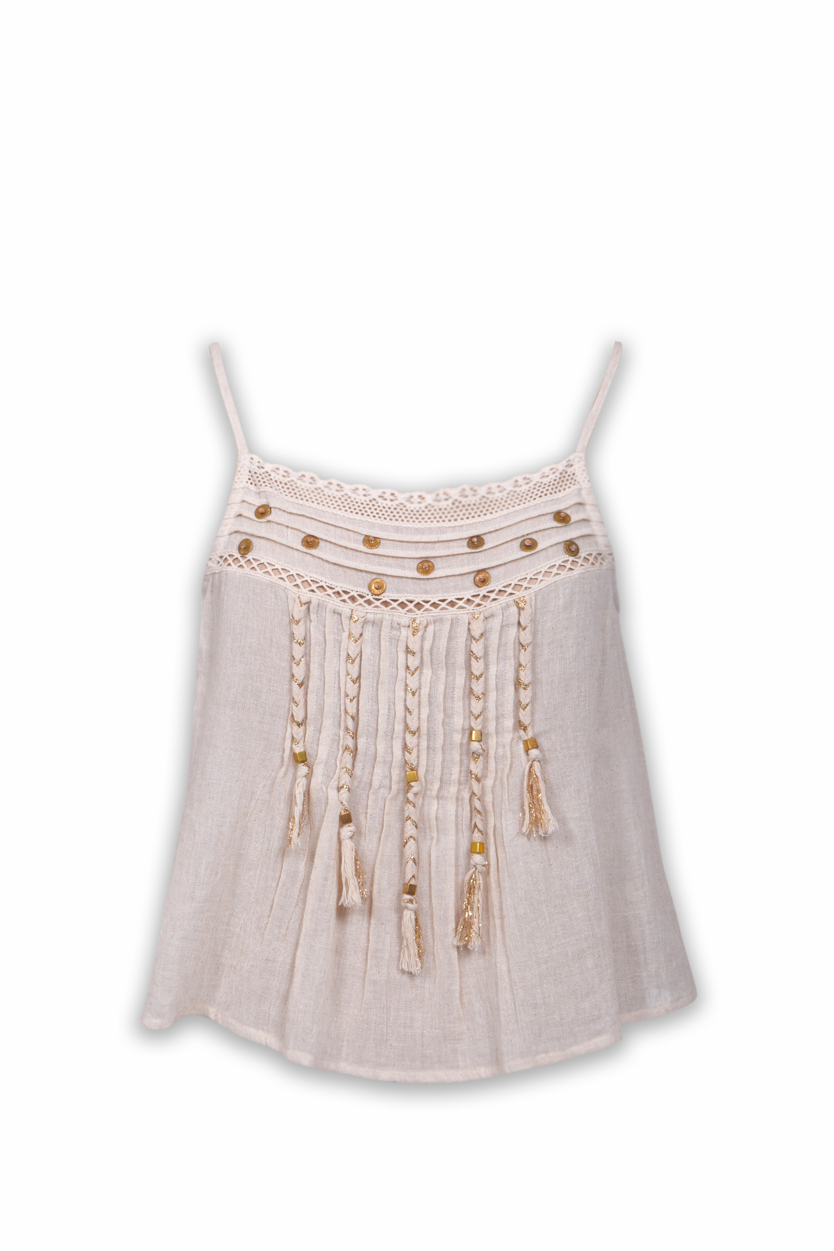 Embellished Linen Camisole