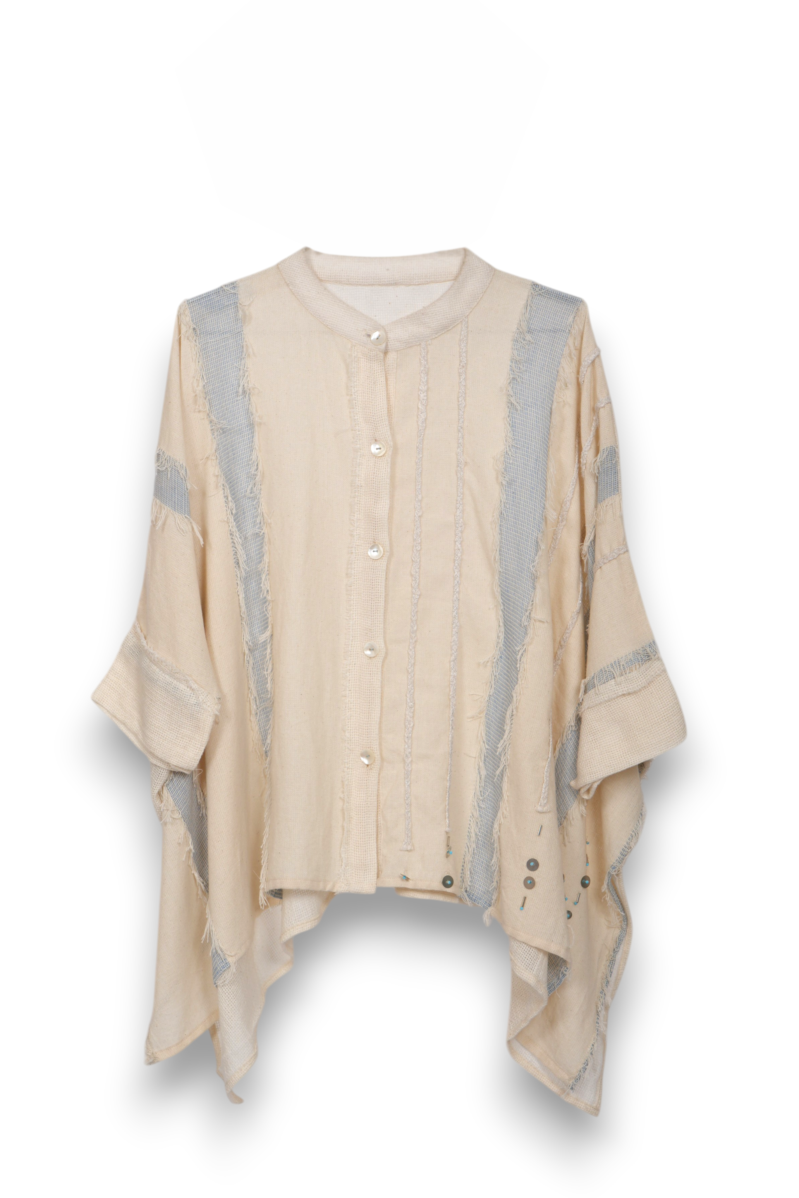 Embellished stripe Jcquard shirt