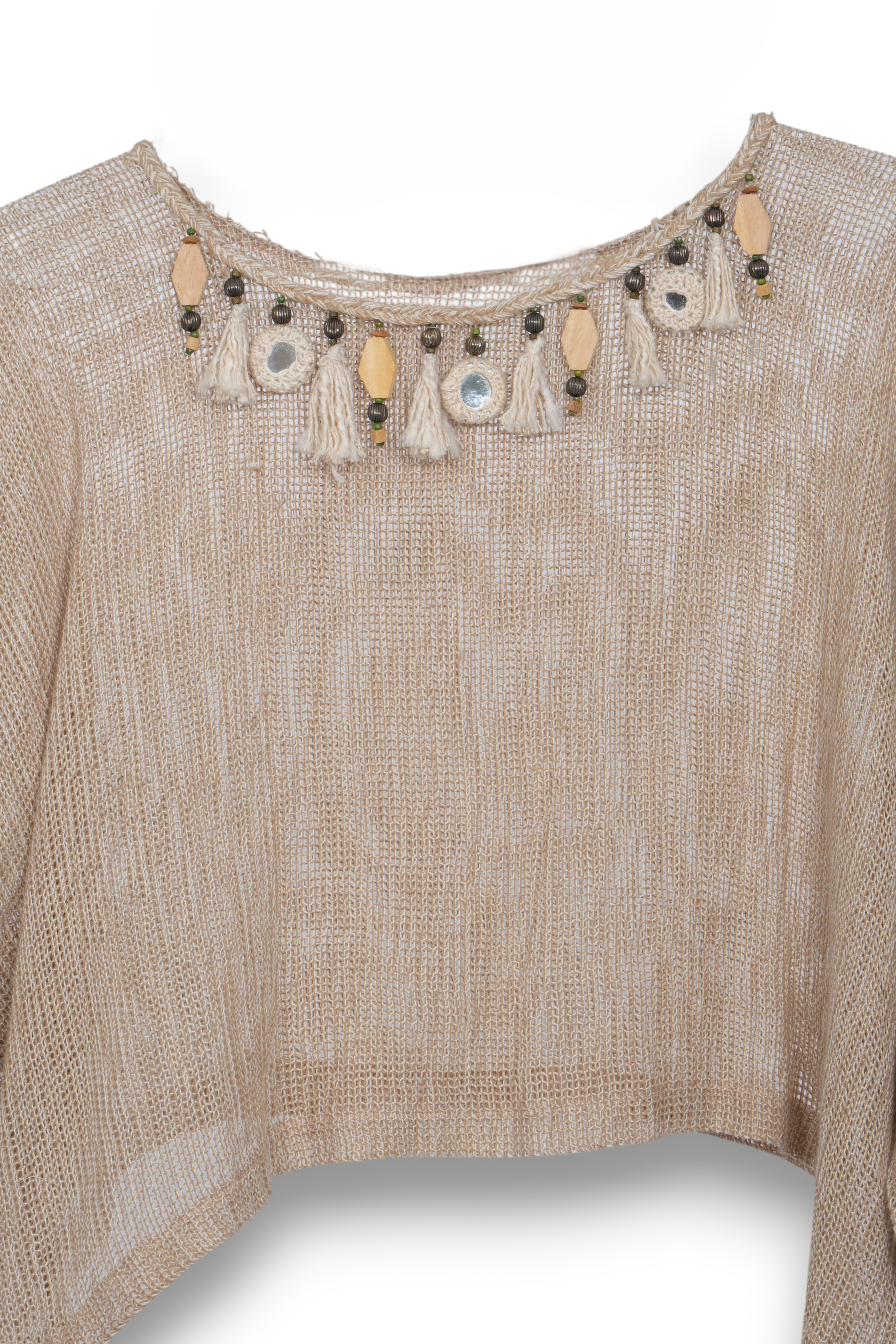 Jali top with Mirro tassels