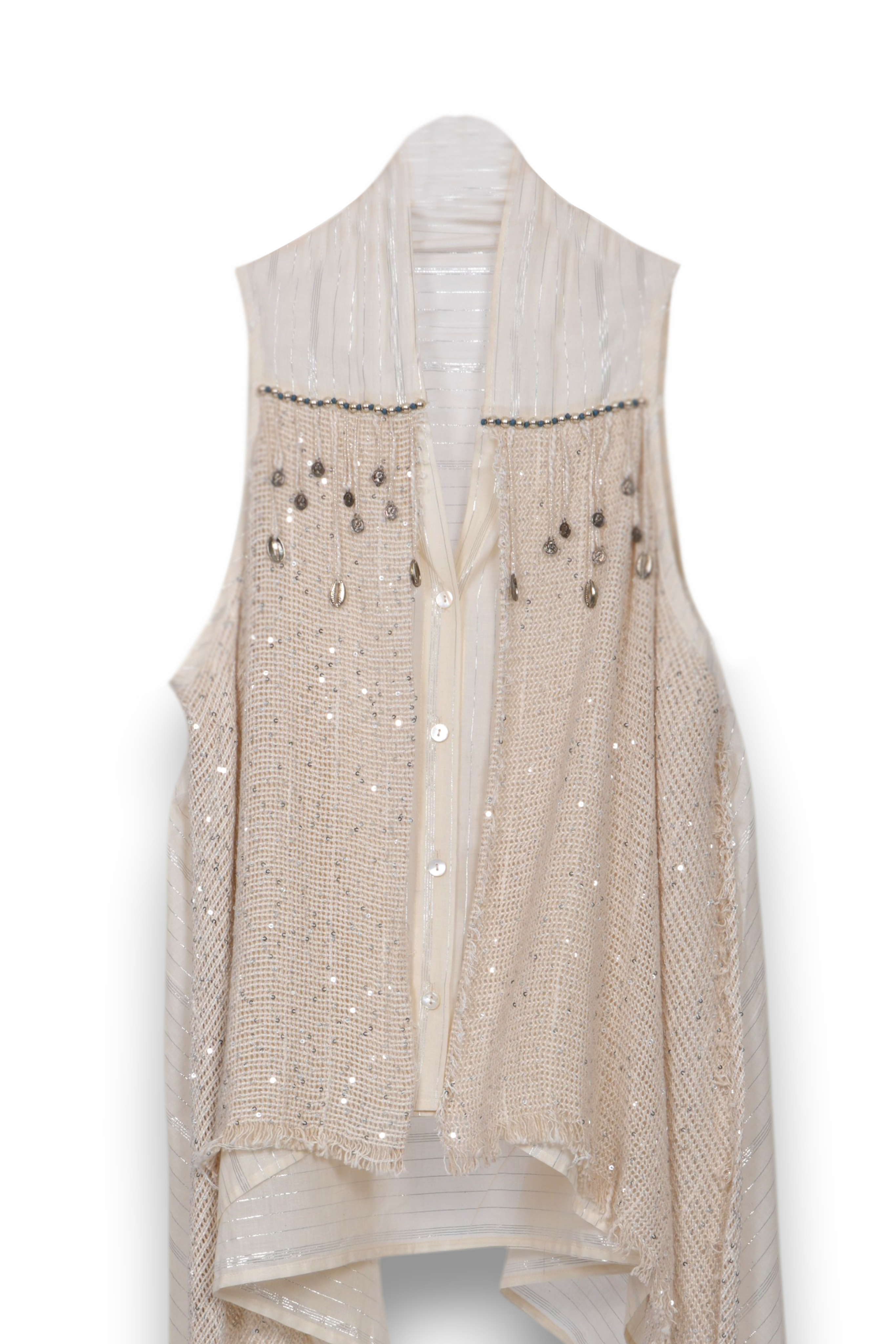 asymmetric sequin cape