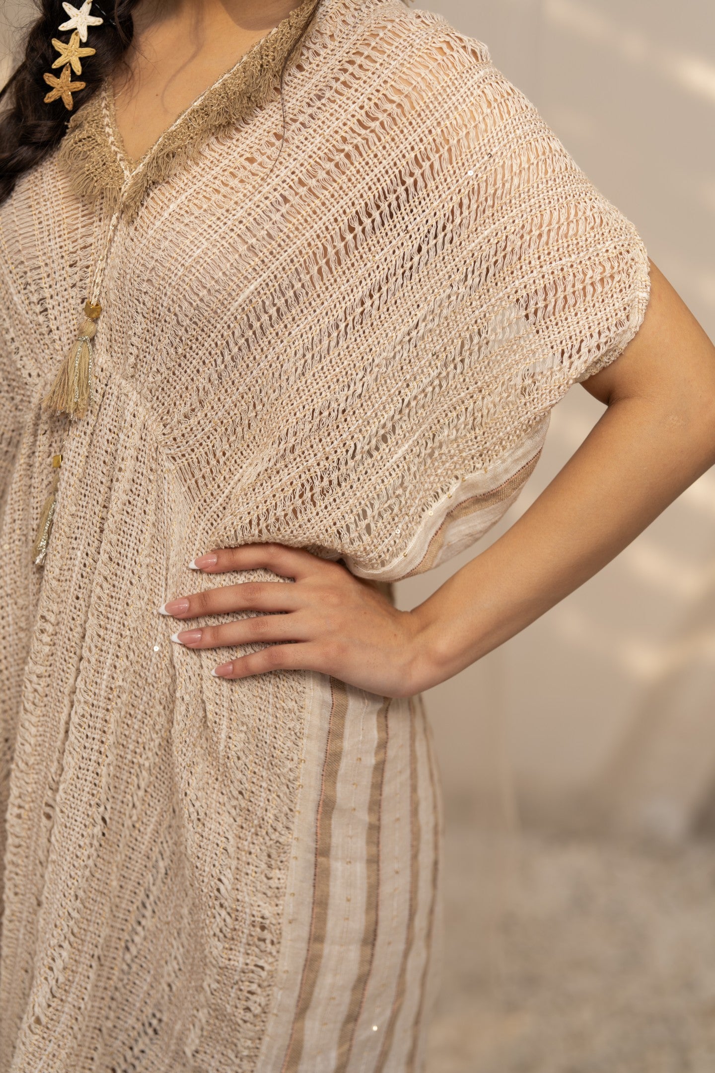 Metallic textured Kaftan