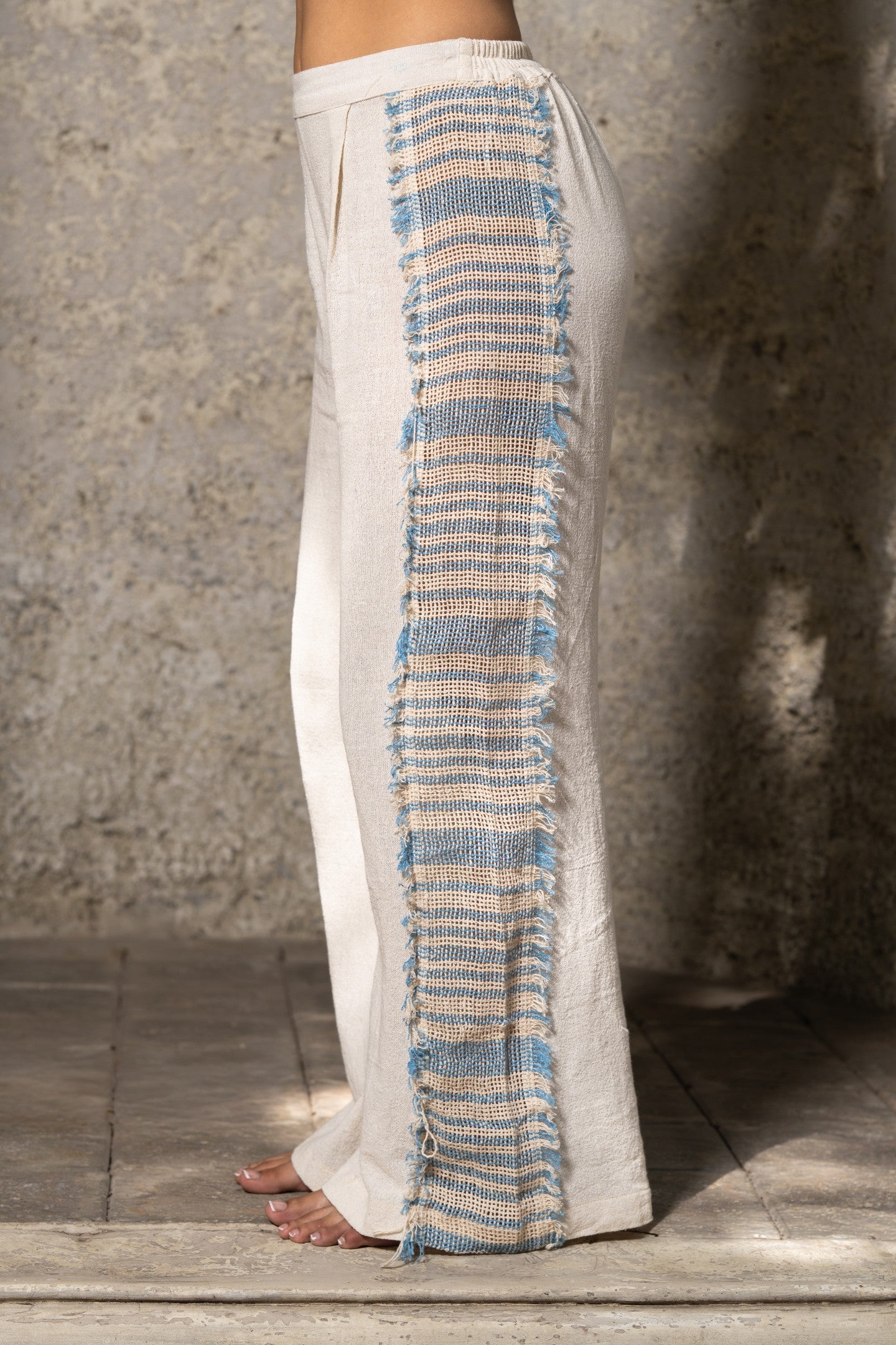 Fringe textured trousers