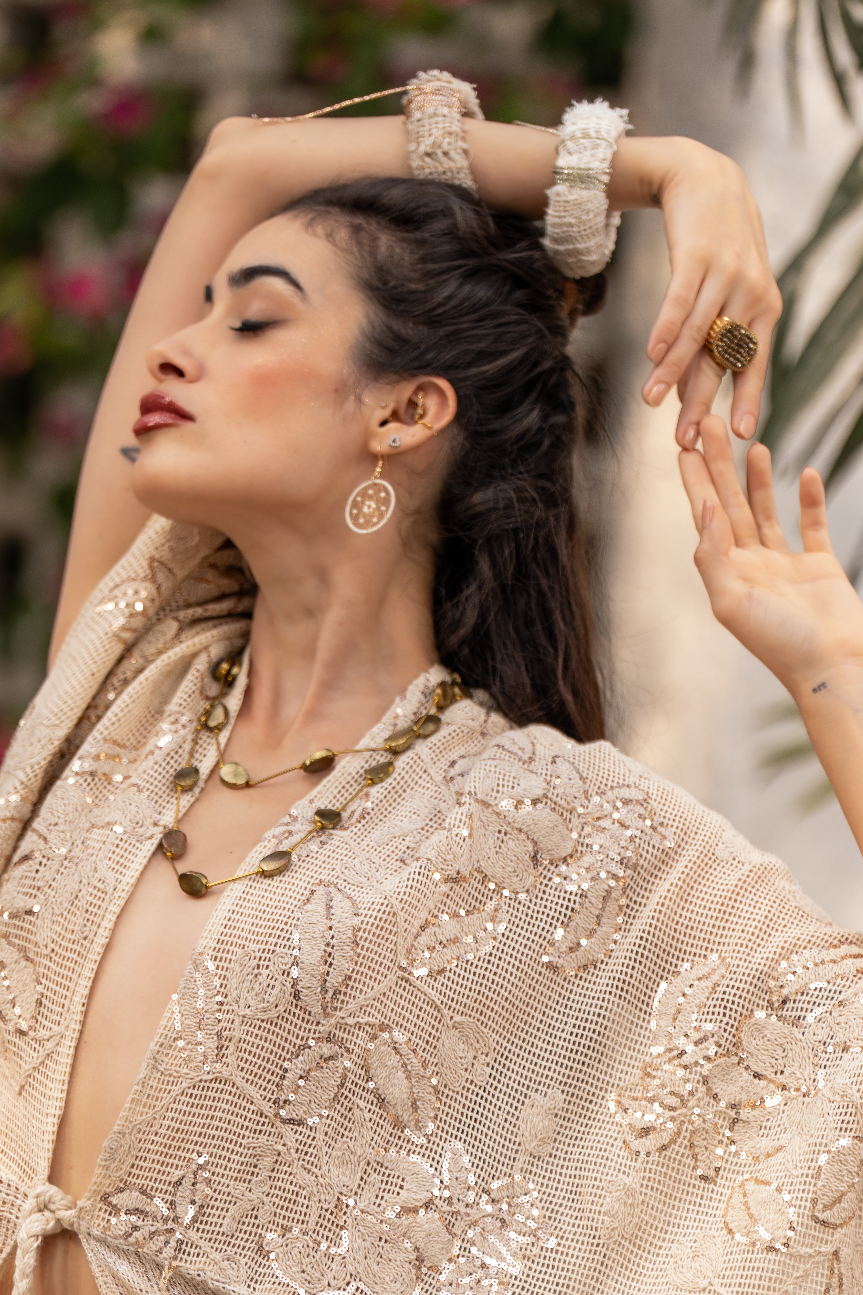 gold sequin dori kaftan