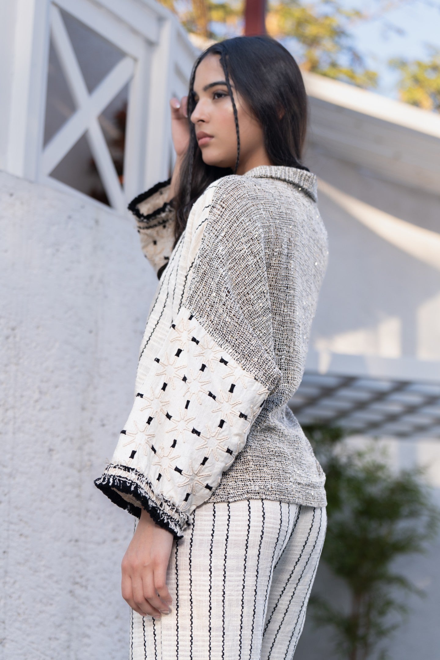 Jacquard block shirt