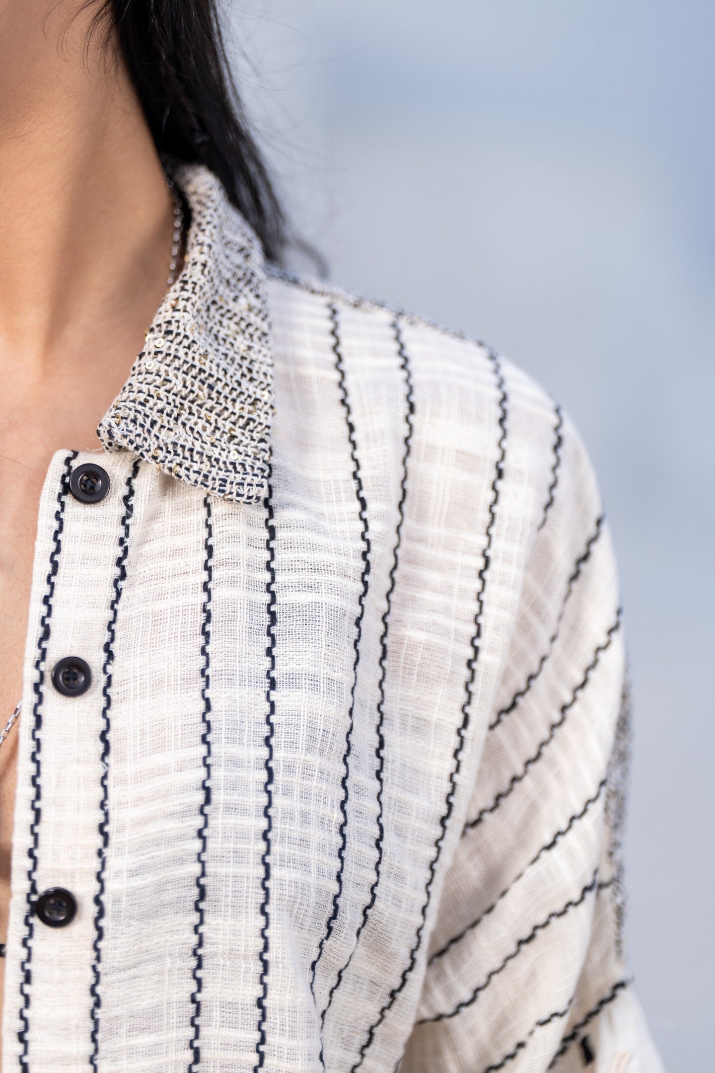 Jacquard block shirt