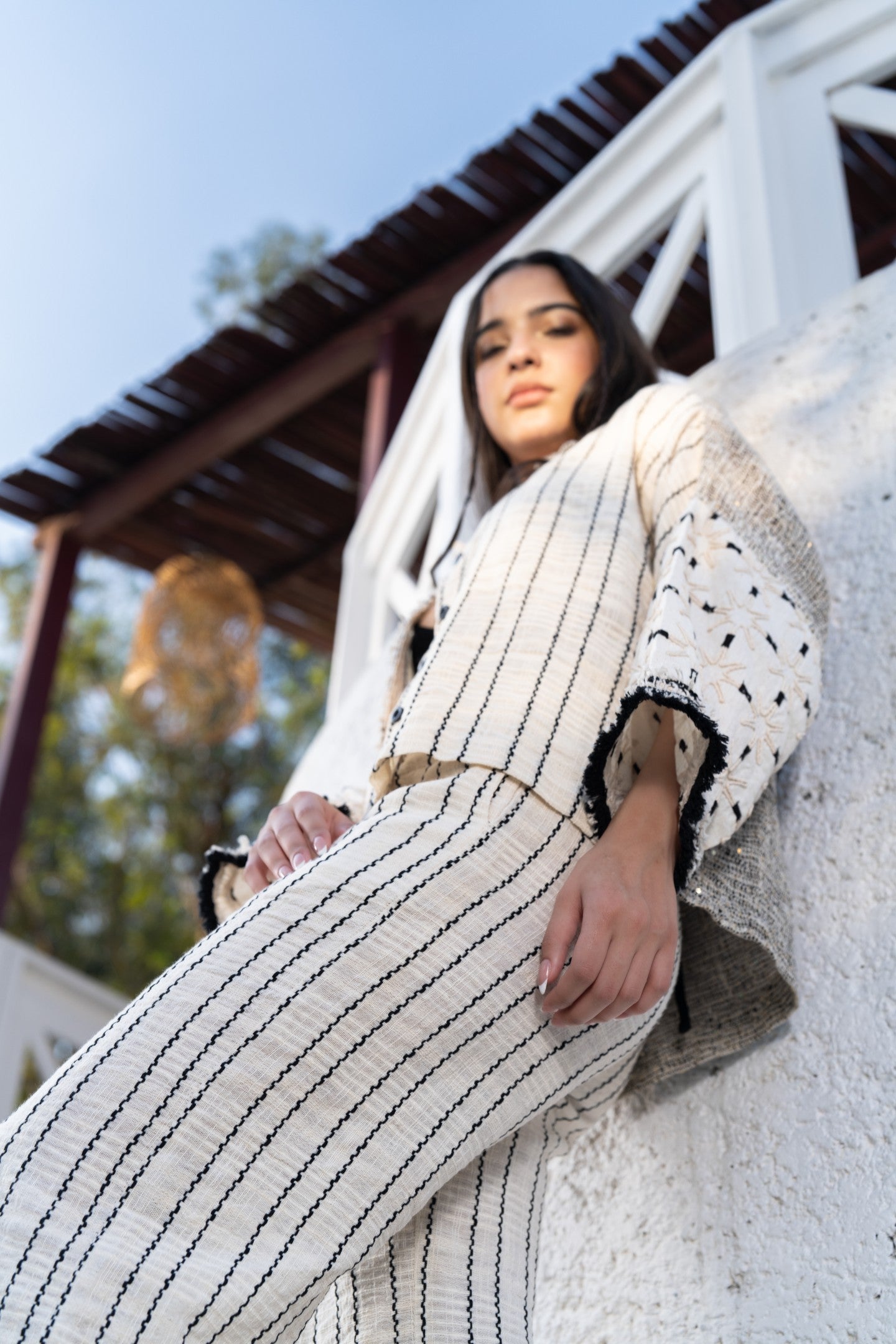 Jacquard block shirt