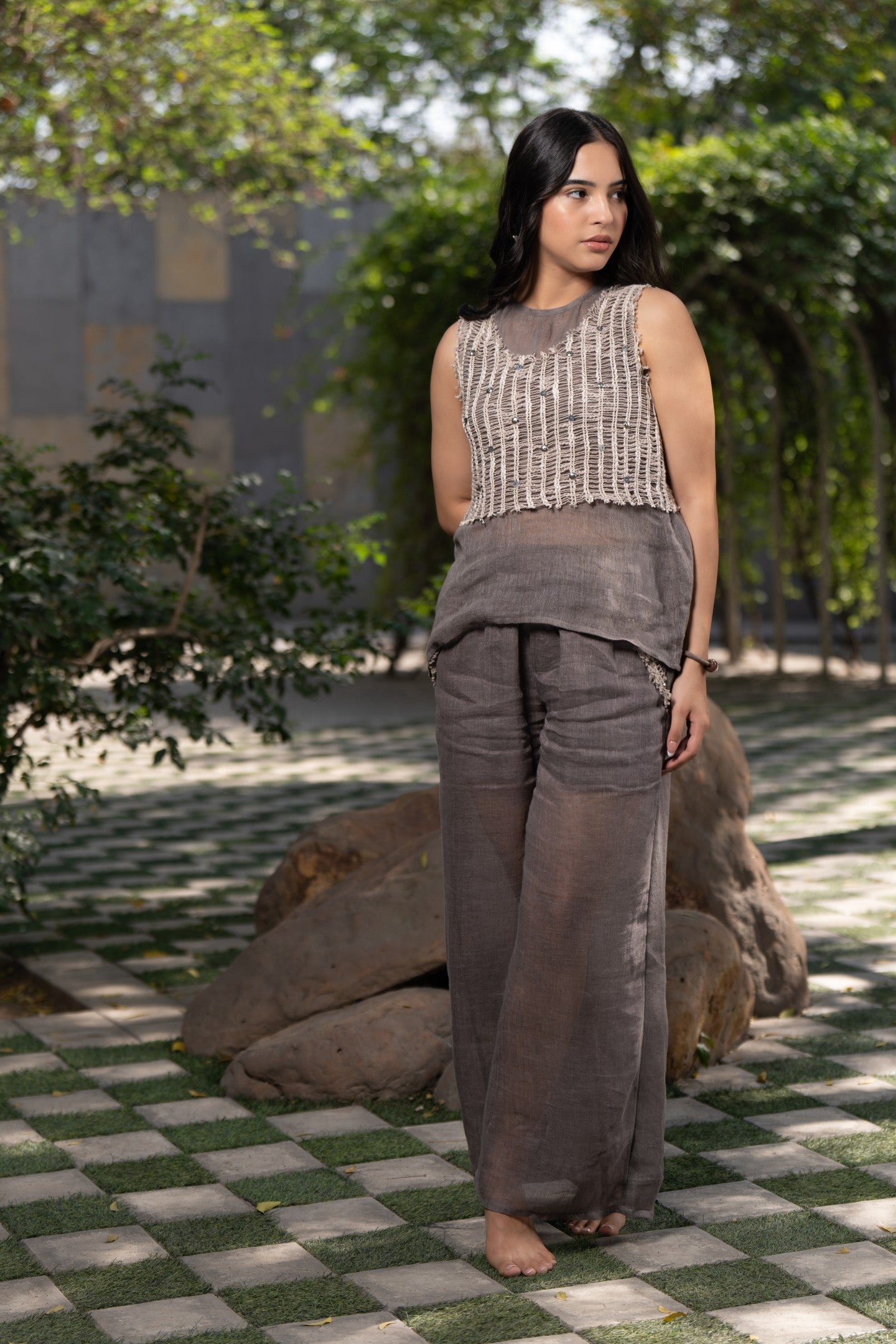 Linen Wide Leg Trousers