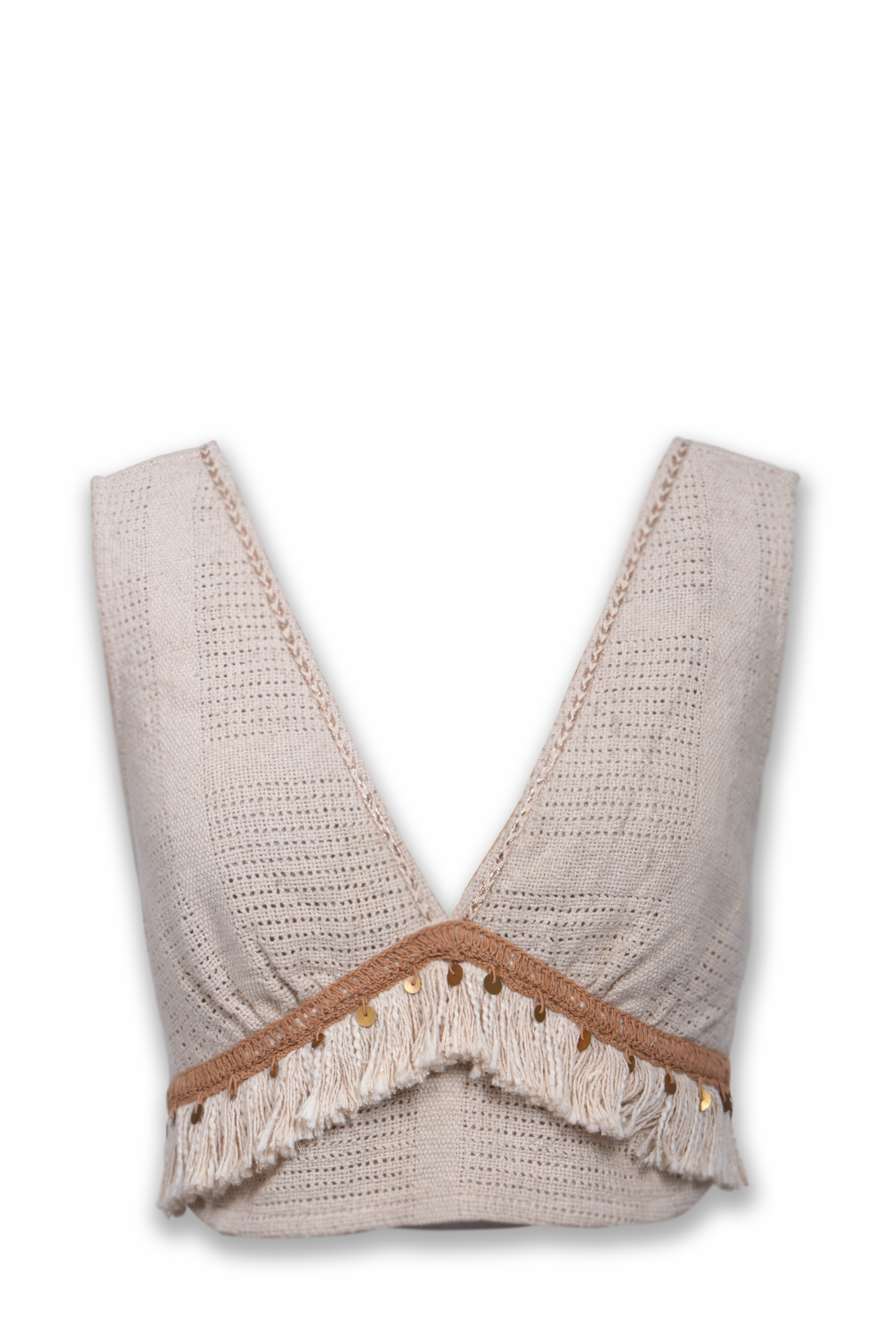 Sand Lace Crop Top