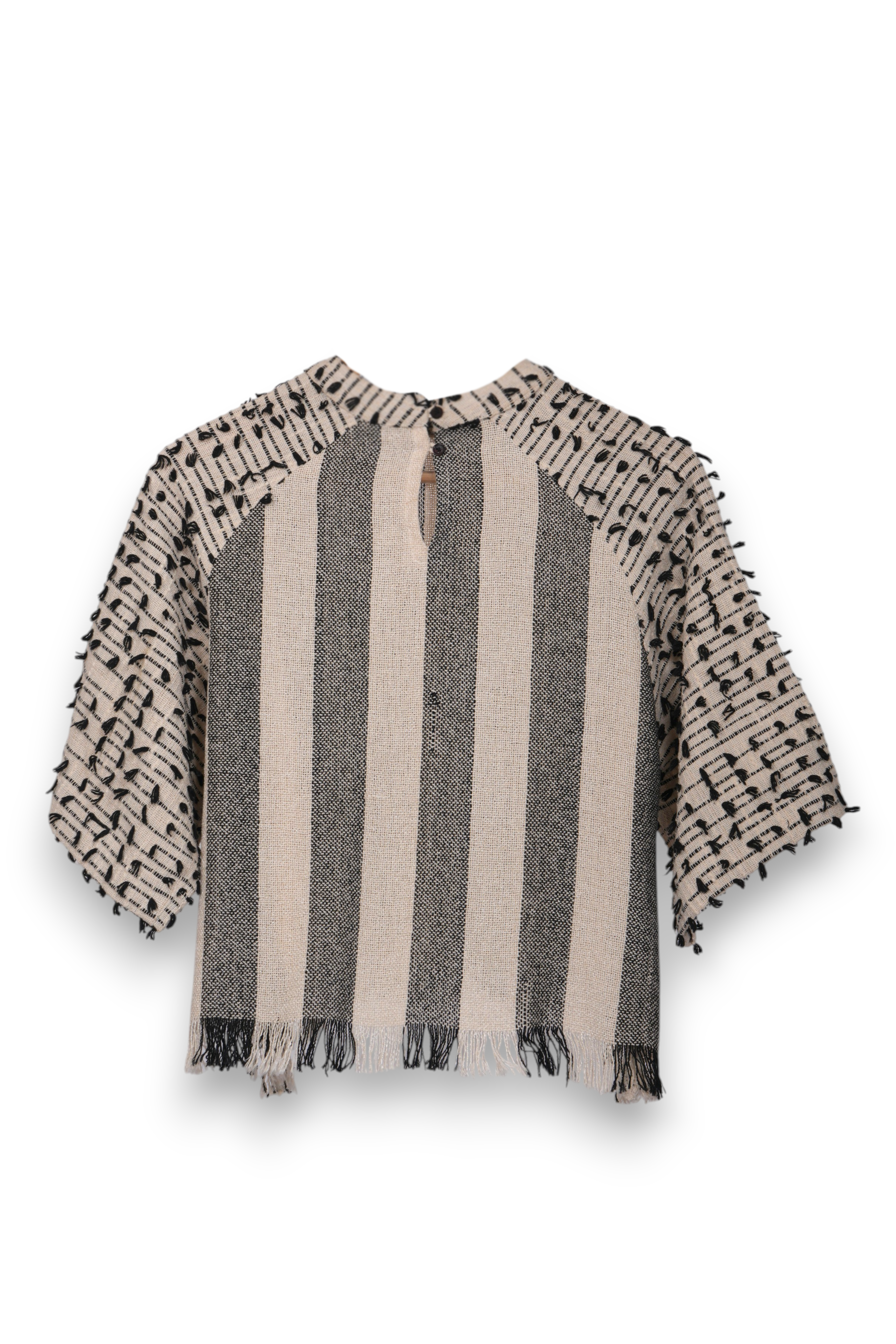 Striped high neck top